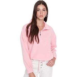 TRENDYOL Recht sweatshirt met lange mouwen voor dames, helder roze, XL