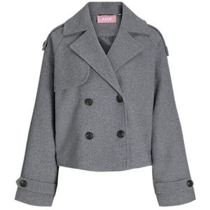 JACK & JONES Dames Jxelle Carlie Short Trenchcoat OTW Sn, Medium Grey Melange, s, Medium grijs (grey melange), S