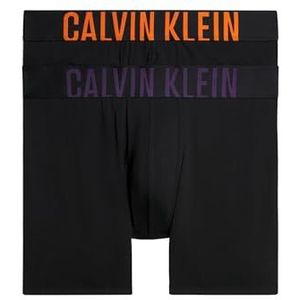 Calvin Klein Heren BOXER KORTE 2PK Slips, Zwart (B- Wortel, Mysterioso Logos), S