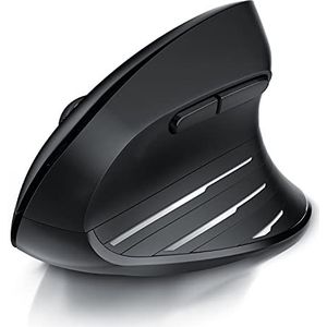 CSL Draadloze ergonomische muis verticaal draadloos 2,4 GHz - USB verticale muis - ergonomisch ontwerp - preventie tegen muizenarm tennisarm - draadloze draadloze muis 2,4 GHz met 1000-2400 DPI - PC en MAC