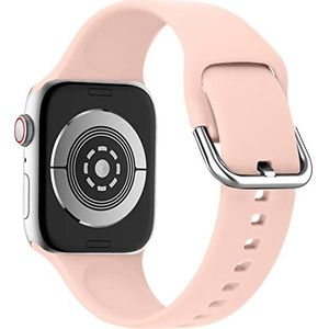 HiClothbo Compatibel met Apple Watch Band 42/44/45 mm, zachte siliconen sportarmband voor iWatch Ultra Series 8, 7, 6, 5, 4, 3, 2, 1, SE, poederzand, poederzand, 42/44/45mm