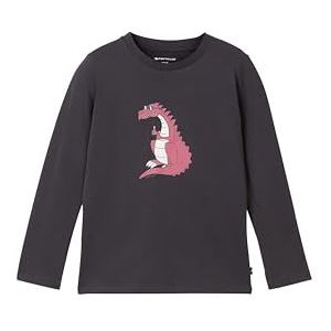 TOM TAILOR Jongens-kindershirt met lange mouwen met dra, 29476 - Coal Grey, 104-110