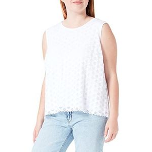 Gerry Weber Mouwloze blouse met kant mouwloze blouse zonder mouwen mouwloze blouse effen kleuren, wit/wit, 34
