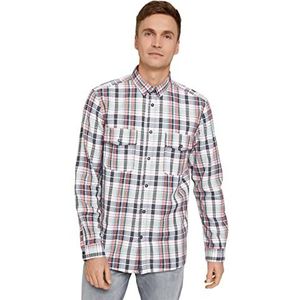 TOM TAILOR Uomini Geruit overhemd met borstzakken 1029801, 29025 - Multicolour Check, XS