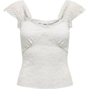 ONLY Dames Onlbena Life Capsleeve V-hals Top WVN, cloud dancer, M