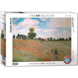 Het papaverveld van Claude Monet 1000-delige puzzel