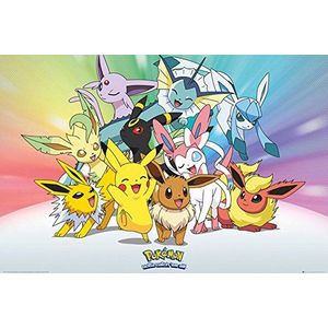 empireposter Pokemon - Pokémon - Eve - videospel anime poster - formaat 91,5 x 61 cm, papier, kleurrijk, 91,5 x 61 x 0,14 cm