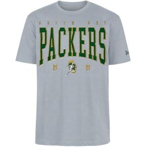 GREEN BAY PACKERS New Era Cap NFL Oversized T-shirt Satijn Applique Patch Logo Heather Grijs Unisex