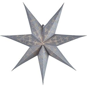 Star 501-20, papieren ster ""Decorus"", 7 punten, papier, zilver, 1,5 x 6,3 x 6,3 cm
