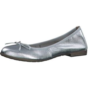 MARCO TOZZI Damesschoenen, leer, zacht gevoel ME voetbed, 2-22100-41 ballerina's, zilver, 37 EU, zilver, 37 EU