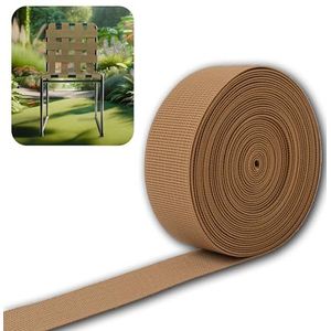 IPEA Elastische riem voor tuinmeubelen, strandstoelen, fauteuils, schommels, banken, lounges, gestoffeerde meubels, 10 m, trekkoord voor rugleuningen, 50 mm, beige