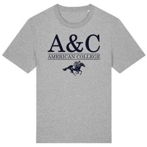 AMERICAN COLLEGE USA Grijs T-shirt voor heren, maat L, casual, Grijs, L