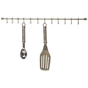 KitchenCraft Hangrek, hangende pot- en gebruiksvoorwerpenhouder, roestvrij staal, 12 hangers, 52 cm