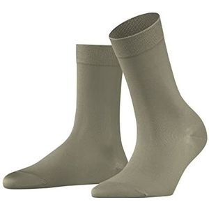FALKE Cotton Touch-sokken voor dames, katoen, zwart, wit, vele andere kleuren, versterkte damessokken zonder patroon, ademend, dun en eenkleurig, 1 paar, groen (Pale Khaki 7110), 42 EU