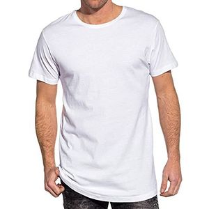Urban Classics Heren Shaped Long Tee T-shirt, wit, S