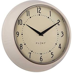 PLINT Retro Wall Clock Silent Non-Ticking Decorative Cream Color Wall Clock, Retro Style Wall Decoration for Kitchen Living Room Home, Office, School, Easy to Read Large Numbers