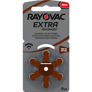 Rayovac Acoustic zink lucht hoorapparaat batterij in grootte (met 60 batterijen geschikt voor hoorapparaten gehoorhulpen hoorversterker) bruin, 312, 60 stuks