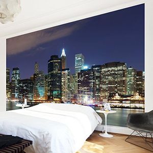 Apalis Vliesbehang Manhattan in New York City Fotobehang Breed | Vlies behang Muurschildering Foto 3D Fotobehang voor Slaapkamer Woonkamer Keuken | Meerkleurig, 94708