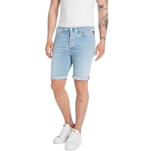 Replay Heren Tapered Fit Jeans Shorts RBJ981, 010, lichtblauw, 28W