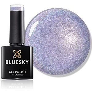 Bluesky Kerst glitter gel nagellak, glasslipper Ch17, paarse glitter, duurzaam, splinterbestendig, 10 ml (vereist uitharding onder uv-ledlamp)