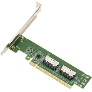 KALEA-INFORMATIQUE PCIe 5.0 naar 2-poorts MCIO 8i Adaptercontroller Board voor NVMe M2 M3 U2 U3 SSD's of PCIe Slates