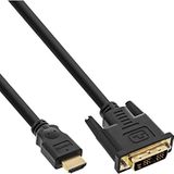 HDMI-DVI kabel, InLine®, vergulde contacten, 19p 7,5 m (17667P)