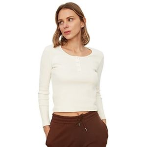 Trendyol Vrouwen ECU Seeping DRITLY Will Gebreide Blouse, Ecru, L