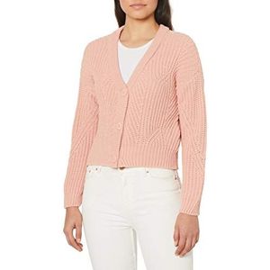 DeFacto Gebreid vest normale pasvorm voor dames vest voor bovenstukken dames (LT.Rose, L), Lt.Rose, L