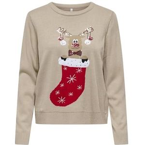 Onlxmas Shine Ls Oneck KNT, Humus, L