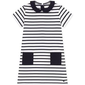 Petit Bateau Jurk met korte mouwen voor meisjes en jongens, Wit/Blauw, 4 Jaar