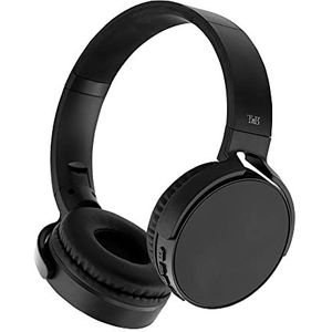 T'NB - Draadloze Bluetooth 5.0-hoofdtelefoon, model Single 2, 8 uur luistertijd, verstelbaar, jackstekker, comfortabel, microfoon en geïntegreerde bedieningselementen, voor sport en training – zwart