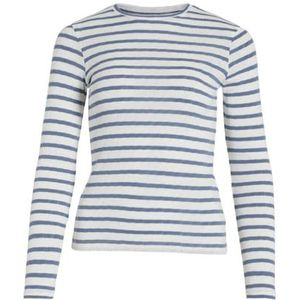 Vila Dames Vivally L/S Top/Pb top met lange mouwen, Cloud Dancer/Stripes: coronet Blue, XL