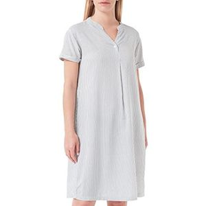 Timezone Damesjurk met print, eenvoudige casual jurk, Verticale Navy Stripes, L