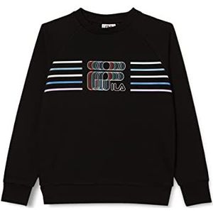 FILA Jongens Shields Graphic Sweatshirt, Zwart, 134/140, zwart, 134/140 cm