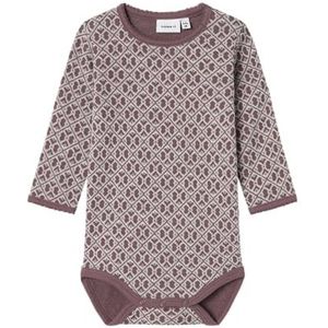 NAME IT Babymeisjes Nbfwupsus Wool/Cot Ls body met lange mouwen, lila, 56 cm