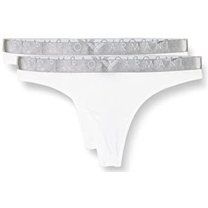 Emporio Armani Iconische damesslips van microvezel, set van 2, wit, XL