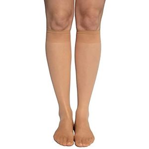 Ulla Popken steunkousen voor dames in grote maten, steunkousen, steunkousen, 20 DEN, 693278, one size fits all, beige (tint 26)