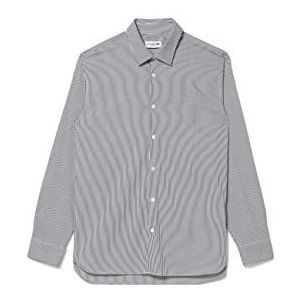 Lacoste CH0198 geweven shirts, wit/zwart, 42 heren, Wit/Zwart, 40