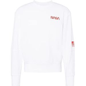 Jack & Jones Jconasa Sweat Crew Neck Sweatshirt, Wit/Fit: Oversize Crop, L
