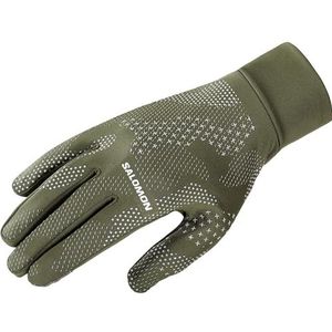 Salomon Cross Warm Uniseks Handschoenen, Ademend Warm Perfect voor Hardlopen, Touch Screen Handschoenen met Elastische Sluiting, Groen, Large