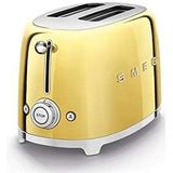 Smeg Broodrooster met 2 sleuven compact - jaren 50 Retro Stijl - Broodrooster - Goud