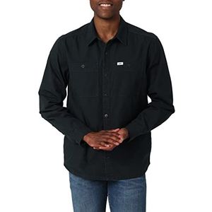 Lee Heren werkkleding losse pasvorm lange mouw knoopdown overshirt shirt, houtskool (Canvas), 50/52, Houtskool (Canvas), XXL