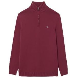 GANT Casual katoenen halve rits, bordeauxrood (wine red), L
