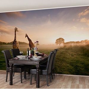 Apalis Vliesbehang Surreal Giraffes fotobehang breed | vliesbehang wandbehang foto 3D fotobehang voor slaapkamer woonkamer keuken | meerkleurig, 94825