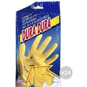 Manolinda Set van 24 Handschoenen ICO Hard 6.5-SM Latex ddxx voor thuis schoonmaken, Multi kleuren, One Size