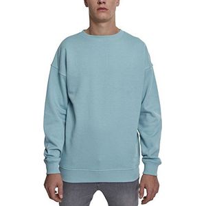 Urban Classics Heren sweatshirt Sweat Crewneck, trui met brede geribbelde manchetten voor mannen in vele kleuren, maten XS - 5XL, Bluemint, XS