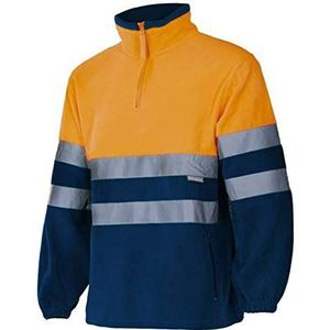 Velilla 182; tweekleurige fleece; kleur marineblauw en oranje fluor; maat 3XL