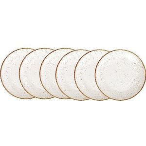 Tramontina - Set van 6 platte borden rond porselein Rustico 28cm - Tijdloze elegantie, rustiek en landelijk design.