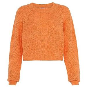 myMo Dames casual, verkorte gebreide trui gerecycled polyester oranje maat XL/XXL, oranje, XL