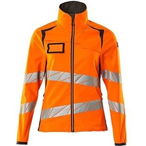 Mascot 19012-143-1418 Accelerate Safe damespasvorm ademend soft shell jas, winddicht en waterafstotend, tweekleurig, Hi-Vis oranje/donkerantraciet, XS maat